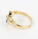 Anillo diamantes y zafiros