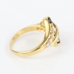 Anillo diamantes y zafiros