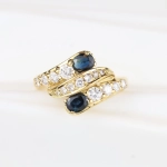 Anillo diamantes y zafiros