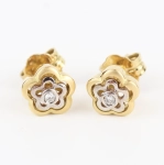Pendientes flor con brillantes