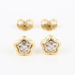 Pendientes flor con brillantes