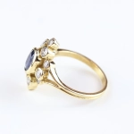 Anillo vintage diamantes y zafiro