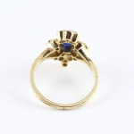 Anillo vintage diamantes y zafiro