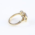 Anillo vintage diamantes y zafiro