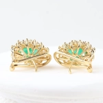 Pendientes vintage con diamantes y esmeraldas
