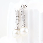 Pendientes vintage con diamantes y perlas