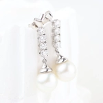 Pendientes vintage con diamantes y perlas
