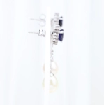 Pendientes convertibles con zafiros y diamantes en oro blanco 18K