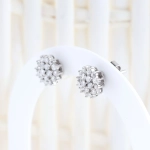 Pendientes convertibles de diamantes y perlas cultivadas en oro blanco 18K