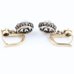 Pendientes antiguos de diamantes talla europea antigua y perlas en oro 18K
