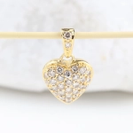 Colgante corazón de diamantes en oro amarillo 18K