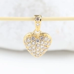 Colgante corazón de diamantes en oro amarillo 18K