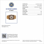 Solitario caballero oro bicolor 18K con diamante natural 0,89 ct 