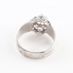 Anillo de caballero oro blanco 18K con diamante natural 0,60 ct