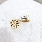 Colgante oro bicolor 18K con diamante natural 0,16 ct