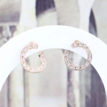 Pendientes de aro abierto con diamantes en oro rosa 18K – 0,26 ct