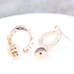 Pendientes de aro abierto con diamantes en oro rosa 18K – 0,26 ct