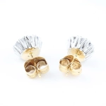 Pendientes roseta antiguos de diamantes en oro bicolor 18K – 1,22 ct