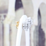 Pendientes roseta antiguos de diamantes en oro bicolor 18K – 1,22 ct