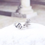 Pendientes roseta de diamantes en oro blanco 18K – 0,12 ct