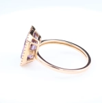 Anillo de amatista talla esmeralda y diamantes en oro rosa de 18K – 1,90 ct