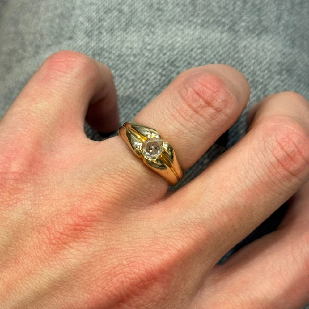 Anillo vintage oro con diamante